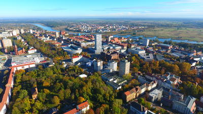 Bild vergrern: Luftbild von Frankfurt (Oder) Richtung Nordosten Herbst 2019