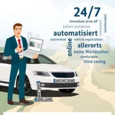 Bild vergr&ouml;&szlig;ern: Informationsflyer zur Fahrzeugzulassung online