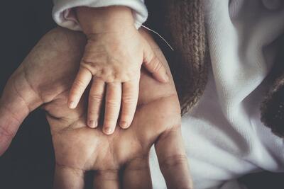 Bild vergrößern: Hand eines Kindes in der Hand eines Erwachsenen