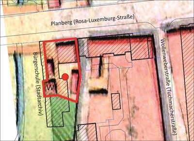 Bild vergr&ouml;&szlig;ern: Plan Brunnen Bürgerschule