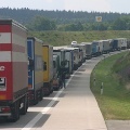 LKW-Stau auf der Autobahn