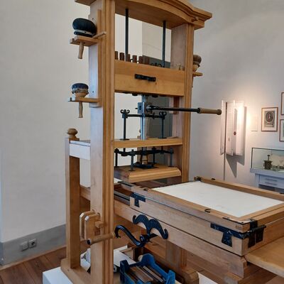 Druckpresse im Museum Viadrina