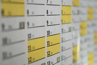 Bild vergrößern: Bild eines Kalenderblattes