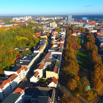 Bild vergrößern: Luftbild von Frankfurt (Oder) Richtung Norden Herbst 2019