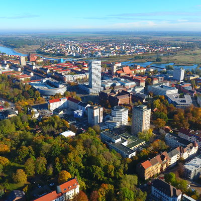 Bild vergrößern: Luftbild von Frankfurt (Oder) Richtung Nordosten Herbst 2019
