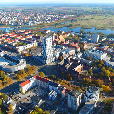 Luftbild von Frankfurt (Oder) Richtung Osten Herbst 2019