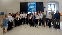 Delegation aus Schostka und Sumy zusammen mit ihren Gastgeberinnen und Gastgebern