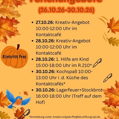 Angebote in den Herbstferien im MGH MIKADO