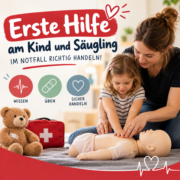 KI generiertes Bild zum Thema "Erste Hilfe am Kind und Säugling"